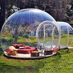 Оптовая продажа, наружная пластиковая воздушная прозрачная купольная палатка из ПВХ для кемпинга, гостиницы, прозрачная надувная воздушная палатка