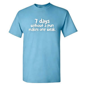 Camiseta divertida con juego de palabras para hombre, diseño gráfico '7 días sin un juego de palabras te dejan débil', de algodón oversize de <span class=keywords><strong>manga</strong></span> corta, estilo streetwear, top casual - Product Image 5