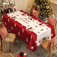 Nappe rectangulaire de Noël pliable et personnalisable en polyester imperméable à motif flocon de neige à carreaux rouges et verts pour les dîners de fête