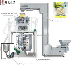 Automatic vertical VFFS sauerkraut pickles kimchi bag packaging filling machine designed for 500g chilli with salt liquid