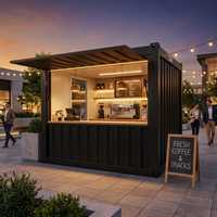 Kiosque de restaurant mobile préfabriqué, bar pop-up, café en conteneur maritime personnalisé de 10 pieds