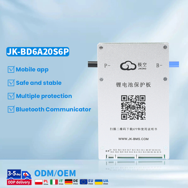 JK-BD6A20S6P/JK-BD6A20S10P/JK-BD6A24S10P 40A-200A Jikong for LiFePO4 Lithium Battery Pack RS485/CANbus/UART/Bluetooth