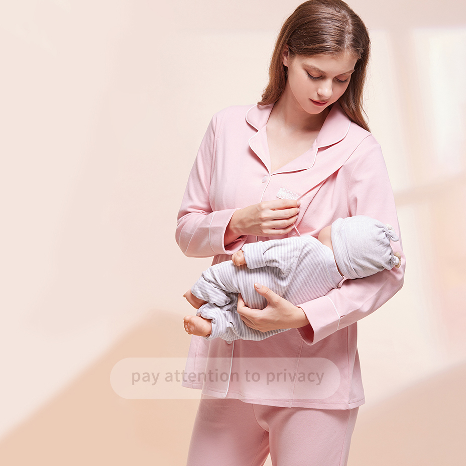 Pigiama Premaman In Cotone Premamy – Mezza Manica, 90% Cotone 10% Elastan, Disegnato In Italia Per Pre E Post Parto