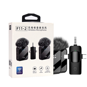 Podcast Micro Plug-Play 1 Kéo 2 Không Dây Ghi Âm Microphone Nhà Sản Xuất Ve Áo Mic 3 Trong 1 Lavalier Ghi Âm Microphone - Product Image 2