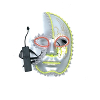 Masque Lumineux LED Demi-Lune à Fil Électroluminescent pour Halloween, Cosplay, Soirée Masquée, Accessoire de Costume, Vente en Gros OEM