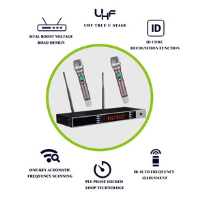 โรงงานโดยตรงเสนอไมโครโฟนไร้สายในส่วน ture u สําหรับคาราโอเกะระบบช่องคู่ไดนามิก HI-FI ไร้สาย - Product Image 2