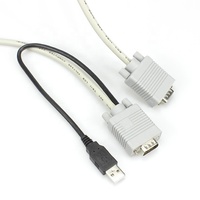 Kabel KVM USB VGA 15-Pin Male to Male 5M untuk Adaptor Monitor DB15 Switch Mt Viki dengan Pelindung Kepadatan Tinggi