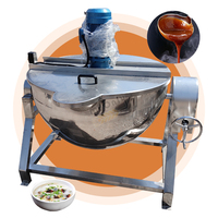 Marmite de Cuisson Électrique Inclinable MYONLY à Double Enveloppe avec Mélangeur – Équipement de Traitement Alimentaire pour Restaurants