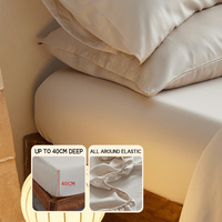 Parure de draps plats Queen en bambou 300 fils, écologiques, avec élastiques – Vente en gros de Noël pour usines