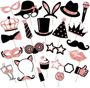 Paquete de Accesorios para Fotos de Fiesta de Disfraces, Sombreros, Gafas, Lápiz Labial, Corbata, Corona para Cumpleaños, Bodas, Año Nuevo, Graduaciones - Product Image 5