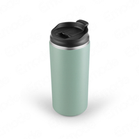 Mug à café isotherme à double paroi avec revêtement céramique, gobelet isotherme pour café glacé de 16 oz avec couvercle rabattable anti-fuite pour l'extérieur