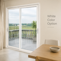 Porte coulissante de balcon en verre trempé en alliage titane-magnésium robuste, avec moustiquaire et cloison, design moderne, insonorisée