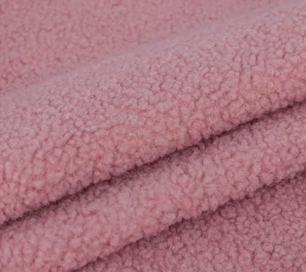 100 % Polyester super weiche Baumwolle Sherpa-Fleece-Blende Shu-Stuch-Pelzstoff mit geringem Stapel Plüsch-Falschpelzstoff