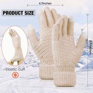 Women Men Warm Winter <b>Gloves</b> Stretch Classical <b>Knit</b> Mittens Viscose/Polyester Full Finger Customized Colors Striped Outdoor - Product Image 6