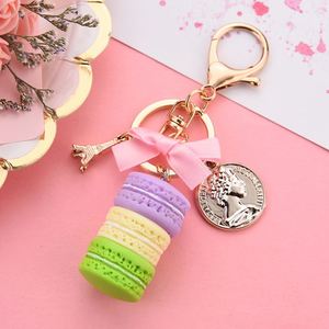 Llavero 3D de tres capas con diseño de macaron, Torre Eiffel, lazo y comida, para coche, bolso o cartera - Product Image 6