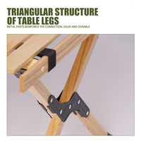 Table pliante portable en bois massif pour pique-nique, camping, tourisme et jardin, vente en gros