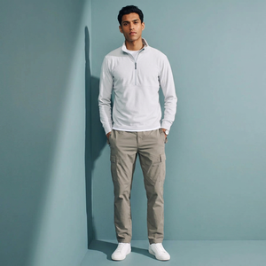 Nouvelle Arrivée Sweat-shirts Homme Grande Taille à Demi-Zip, Bordure Inférieure en Coton Éponge 100%, Broderie, à Capuche, Respirant, Séchage Rapide, Style Vintage - Product Image 1