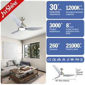 1stshine Ventilateur <span class=keywords><strong>de</strong></span> plafond Logo personnalisé 220V 52 pouces Fashion Dimmable LED Ventilateur <span class=keywords><strong>de</strong></span> plafond avec Smart APP - Product Image 3