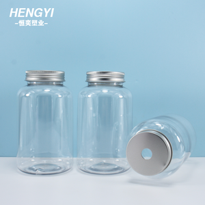 500ml Empty Disposable Plastic Juice Beverage Container French Pet Milk Tea Bottle With Aluminum Lid