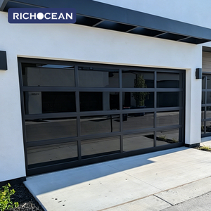 Portes de <span class=keywords><strong>garage</strong></span> résidentielles sectionnelles automatiques contemporaines RICHOCEAN, personnalisées, en aluminium, isolées, pour les maisons - Product Image 1