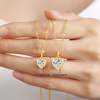 Sieradenfabriek 925 zilver verguld met goud 1ct 2ct Moissanite kettinghanger voor vrouwen Valentijnsdag jubileum belofte cadeau
