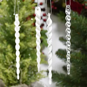 Enfeites de pendurar árvore de natal, venda barata 90 a 200mm árvore de natal decoração de prata e cristal branco