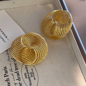 2026 New Fashion Earrings Jewelry Wholesale <strong>Gold</strong> Silver Plated Wire <strong>Birds</strong> <strong>Nest</strong> Earrings Exaggerated Large Chunky Stud Earrings - Product Image 4
