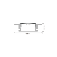 Profilé de plafond en aluminium KC pour tube LED néon encastré, manchon de décoration murale annulaire avec service de découpe en alliage d'aluminium 6063