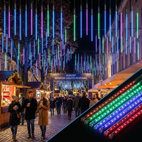 Guirlandes lumineuses LED AIDLIN en forme de météores, PVC RGB, étanches IP67, effet de pluie tombante, tube de neige artificielle, décoration extérieure pour arbre de Noël, jardin