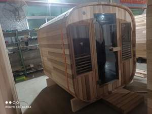 غرفة ساونا مربعة تقليدية خارجية فنلاند بيضاء من الصنوبر الشوكران خشب الأرز الأحمر تصميم مربع الشكل مع موقد ساونا بالبخار - Product Image 6