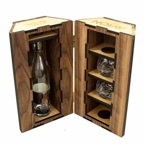 laser cut whiskey wine wood bottle premium gift box value added pack for liquor tequila rum vodka champagne brandy bourbon