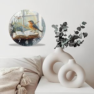 Horloge Murale Ronde Personnalisée en Verre 30x30cm avec Initiales Gravées, Mouvement Silencieux <span class=keywords><strong>à</strong></span> Aiguille des Secondes, Cadeau pour la Maison - Product Image 3