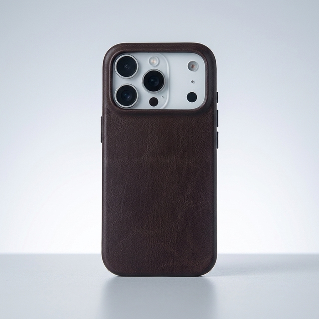 OEM Customized Magnetic Wireless Charging Genuine Leather Case for IPhone17 Plus Pro Max Eco-Friendly Private Mold Mobile Phone