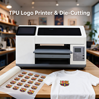 Nouveaux articles : Imprimante UV à plat A3 avec logo 3D en TPU pour t-shirts, machine d'impression couleur CMYKWV avec découpe intégrée