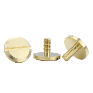 10 pièces/sac Vis Chicago à tête plate fendue en laiton massif, rivets M3 mâle et femelle pour accessoires de ceintures en cuir - Product Image 2