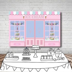 7x5FT Glace Crème Toile De <span class=keywords><strong>Fond</strong></span> du Parti Mignon Rose Photo <span class=keywords><strong>Studio</strong></span> Salon Porte Fenêtre Gâteau Princesse Fête D'anniversaire Bannière Papier Peint - Product Image 4
