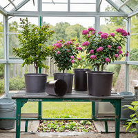 Pots de Pépinière Ronds en Plastique de 1, 3, 5, 7, 10, 15, 25 Gallons, Grands Jardinières Extérieures pour Fleurs, Plantes et Arbres