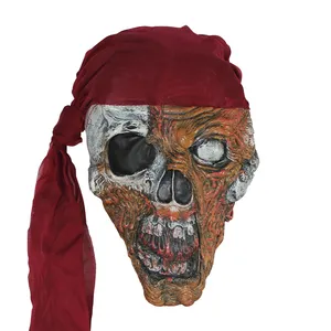 Customizable One-eye Pirate Ghost Mask Halloween Carnival Cosplay Scary Screaming Ghost Face Mask