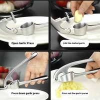 Zinklegering Gehaktmachine Knoflookpers Ergonomisch Gemakkelijk Te Knijpen Handvat Stevig Ontwerp Zachte Knoflookbreker Pers Fruit Groentegereedschap