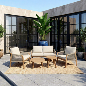 Luxury Contemporary <b>Foldable</b> Acacia Wood Eco-friendly Teak Wood Frame Outdoor Furniture Set Garden Sofa <b>Dining</b> <b>Table</b> <b>Chair</b> <b>for</b> - Product Image 1