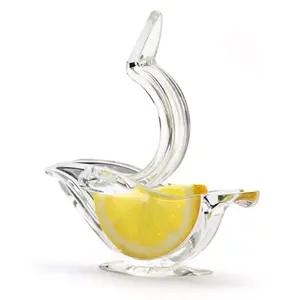 Grosir Pabrik Kaca Akrilik Kristal Tekan Juicer Peralatan Dapur Piring Makan Elegan Tekan Art Burung Lemon & Jeruk Nipis Pemeras