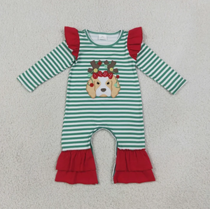 Ventes en gros de pyjamas de Noël assortis pour enfants, avec détails en volants, tissu doux, tenue de famille pour les fêtes - Product Image 5