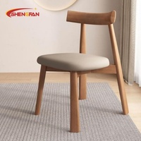 Chaise rétro en bois massif avec coussin confortable, style européen, pour salle à manger, mariage, restaurant, café, usage domestique