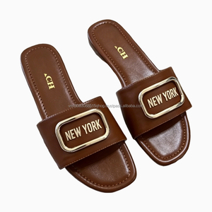 Sandales plates élégantes à bout ouvert pour femmes, style New York, en PU, vente en gros, pour mariée - Product Image 6