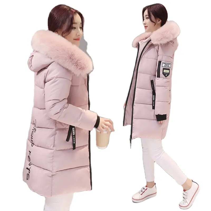 2023 winter puffer jacket ladies warm hooded cotton-imbottito clothes women slim long down winter jackets abbigliamento invernale per le donne