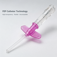 Set de perfusion vétérinaire à ailettes, cathéter IV FEP avec ailettes fixes, aiguille papillon pour animaux 18G 20G 22G 24G 26G pour hôpital vétérinaire