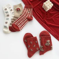 Chaussettes de noël femme automne et hiver nouveaux bas mi-tube dessin animé cadeau de noël bas en gros
