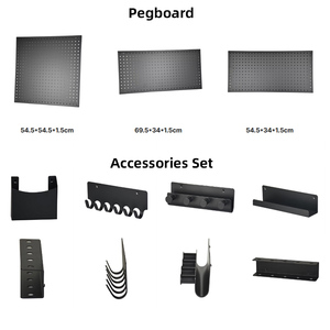 Ensemble de panneaux perforés en métal, crochets d'affichage, accessoires pour outils, panneau d'organisation murale, panneau perforé - Product Image 2
