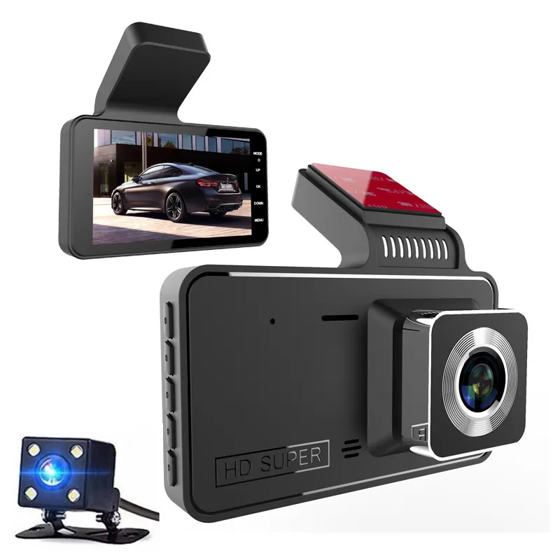 V2 Car DVR Video Recorder Dash Camera 1080P Rear View Dual Lens 4 HD G Sensor Portable Cycle Recording Dash Cam Dashcam