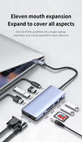 Station d'extension USB 3.0 11-en-1 en alliage d'aluminium avec support pour périphériques de 2,1 pouces